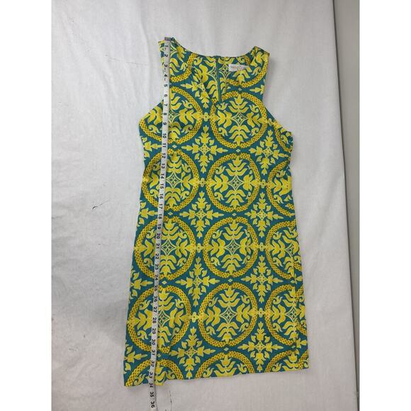 Cottagecore Tracy Negoshian Dress Twee Print Cotton Yellow Blue Floral Small - Picture 4 of 8